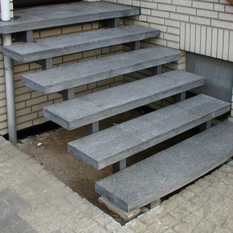 6 x 35 cm Granit-Trittstufen Alvaro anthrazit
