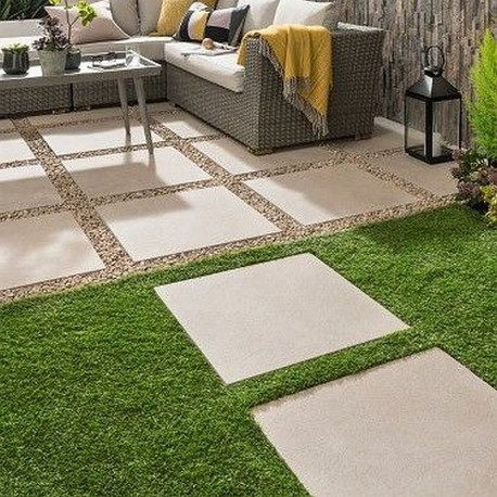 18 cm starke Kalkstein-Podestplatte Blancka Flava weiß Format 100 x 100 cm