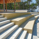 20 x 45 cm Granit-Blockstufen Elena weißgrau 60 cm lang