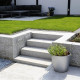 20 x 45 cm Granit-Blockstufen Elena weißgrau 120 cm lang