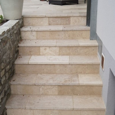 6 x 30 cm Granit-Trittstufen Tiago gelb 250 cm lang