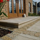 8 cm starke Granit-Podestplatte Tiago gelb Format 100 x 100 cm