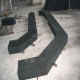 18 x 35 cm Granit-Blockstufen Pedro Black schwarz 150 cm lang
