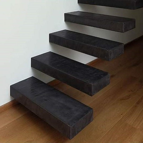 18 x 45 cm Granit-Blockstufen Pedro Black schwarz