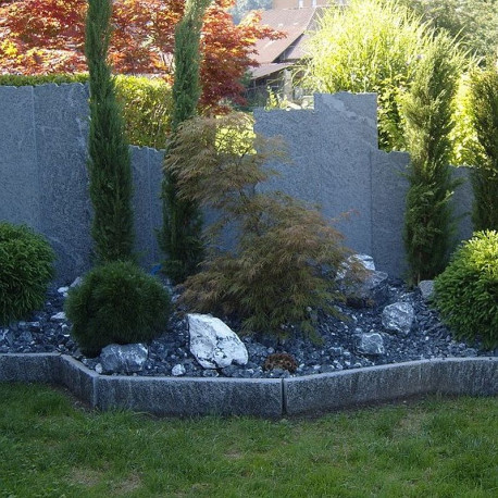 10 x 100 cm Granit-Sichtschutz Alvaro anthrazit 250 cm lang
