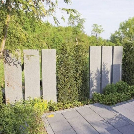 6 x 100 cm Granit-Sichtschutz Elena weißgrau 350 cm lang