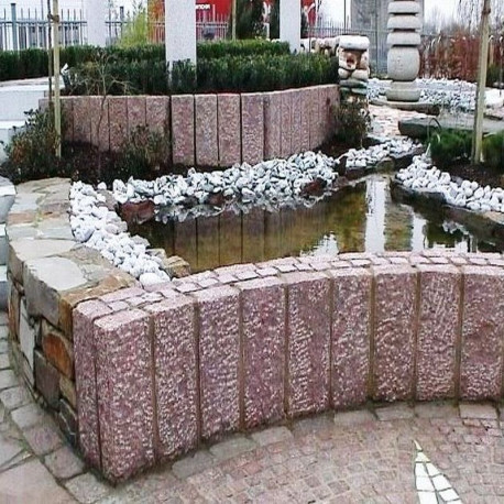 10 x 25 cm Granitpalisaden Laahs rot