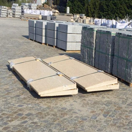 10 x 50 cm Granit-Sichtschutz Tiago gelb 150 cm lang